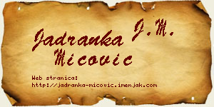 Jadranka Mićović vizit kartica